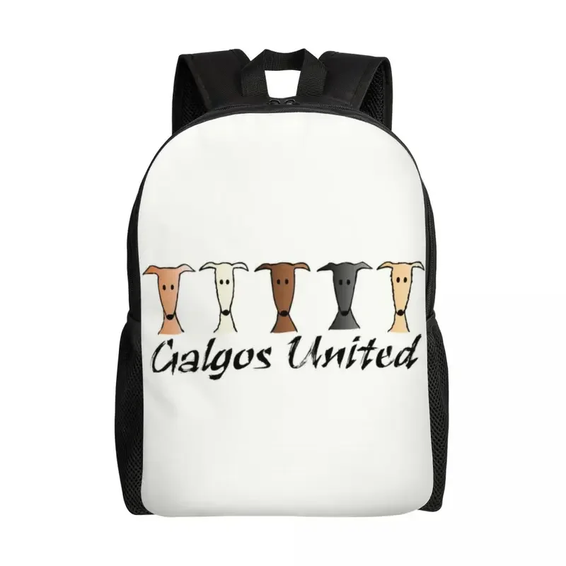 

Customized Galgos United Greyhound Backpack College School Students Bookbag Fits 15 Inch Laptop Whippet Sighthound Dog Bags