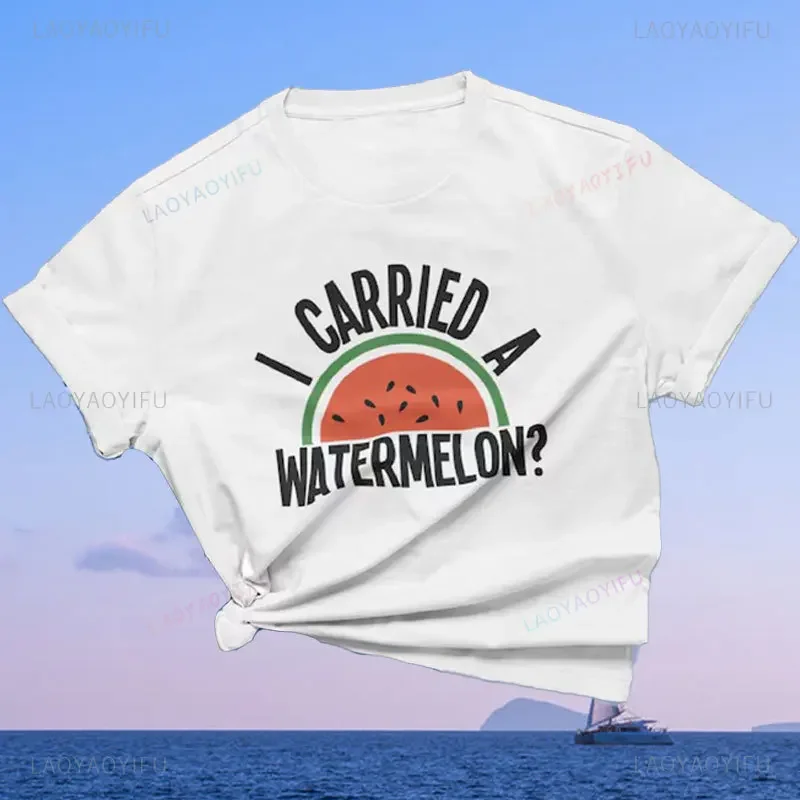 I Carried A Watermelon Printed T-Shirt Dirty Dance Keller Man Cotton Dancing 80s 90s Nineties Party Retro Nostalgia Movie Tops