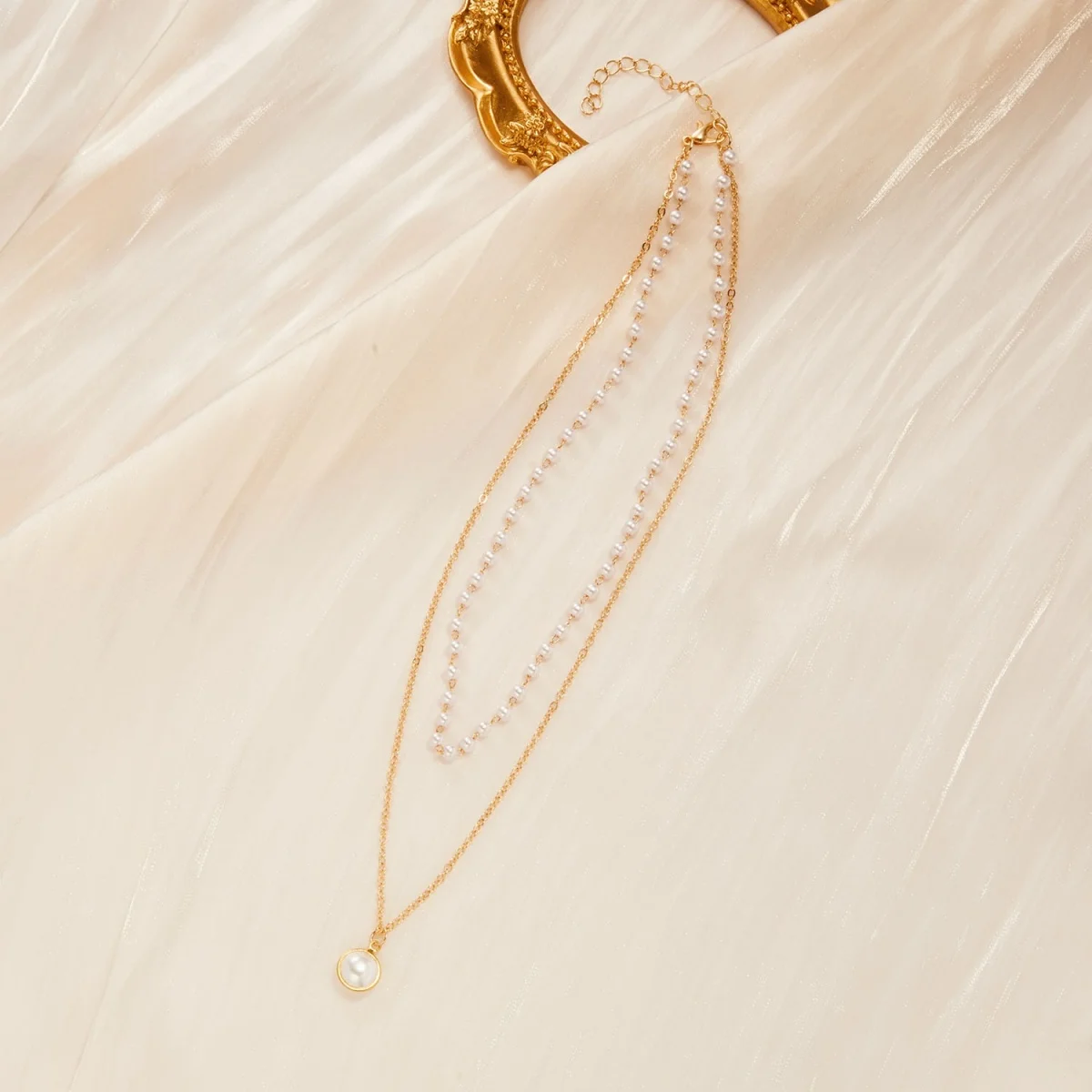Vintage Elegante Simulierte Perlen-Halskette für Damen, Mehrschichtige Y-förmige Pulloverkette, Choker, Hochzeitsschmuck – Detail 29