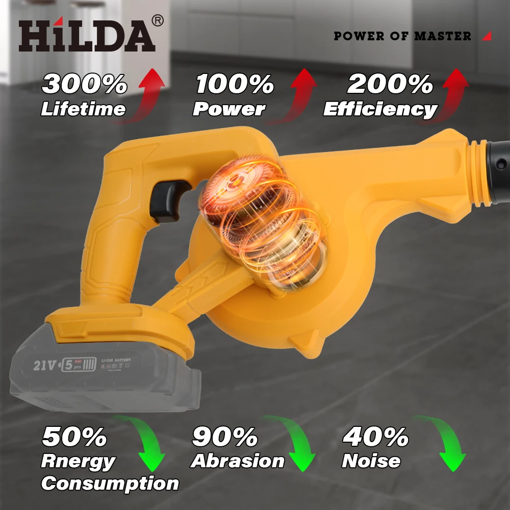 HILDA 18V Electric Air Blower 2IN 1Vacuum Cleaner Dust Computer Collector Cordless Handheld Power Tools For Makita No Battery view 3