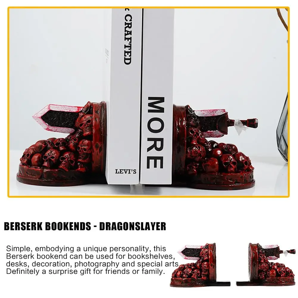 Furious Bookends Dragon Slayer Resin Ornament Desktop Bookshelf Decorative Books Holder Home Desk Decoration Book nook kits Duck