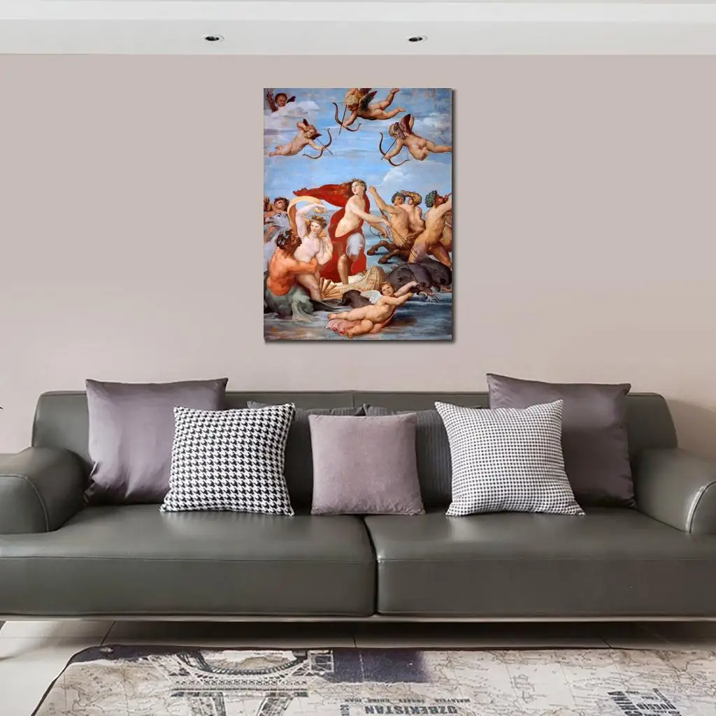 Jesus Angel Canvas Picture Wall Art Prints The Triumph of Galatea Raphael Painting Posters Sitting Room Religious Decor Large