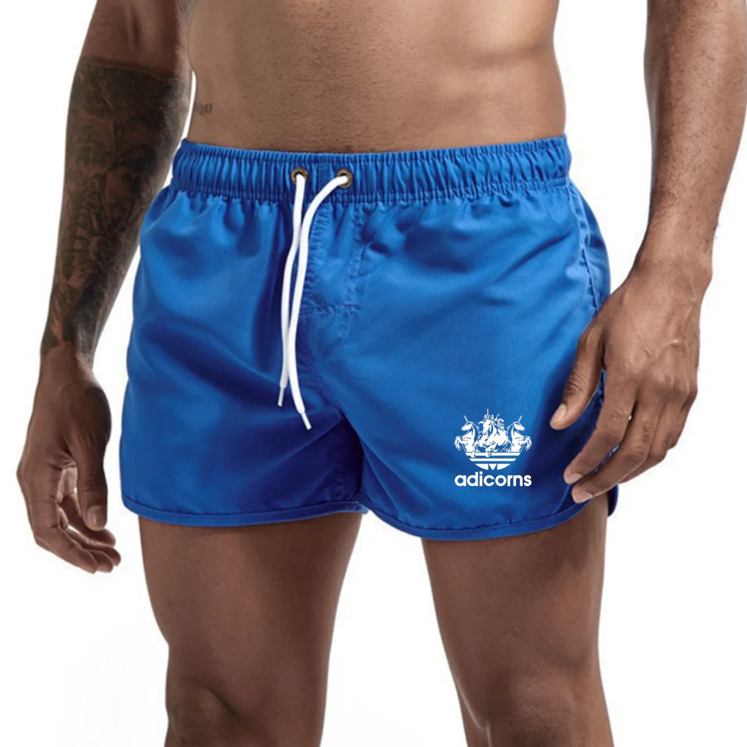 

Новые мужские пляжные шорты из полиэстера для спорта и фитнеса, разноцветные, три четверти длины, для трансграничной торговли