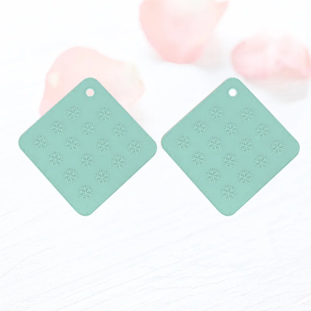 

2Pcs Insulation Table Mat Heat Resistant Silicone Placemat Non Slip Bowl Pad Drink Coaster for Kitchen Dining Table Olive Green