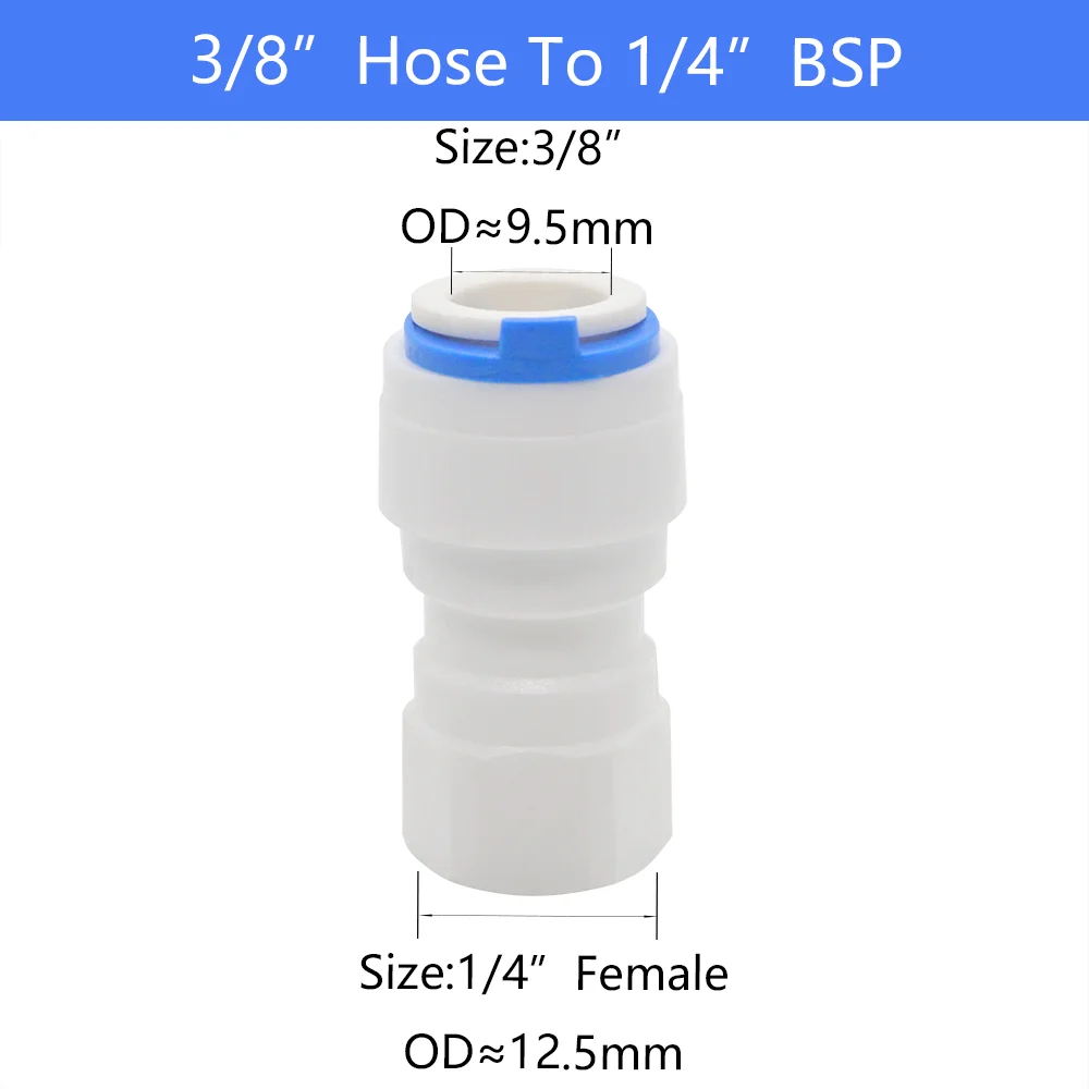 YQBS-accesorios para acuario RO, conector rápido 1/8, 1/4, 3/8, 1/2, adaptador de rosca hembra 3/4BSP, tubo de combinación recta