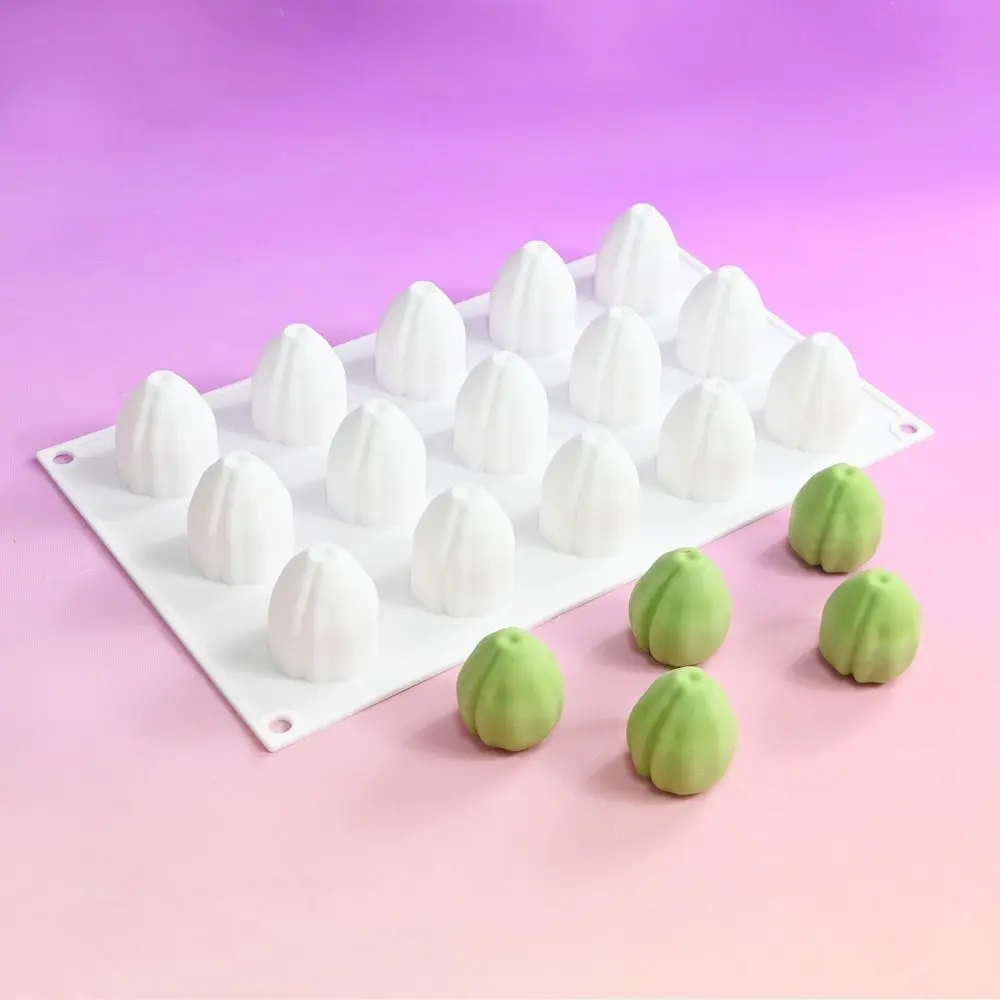 15 Cavity Almond Peach Chocolate Mold Peach Lemon Silicone Mousse Cake Mold Easy Release Food Grad Dessert Mold Kitchen Bakeware