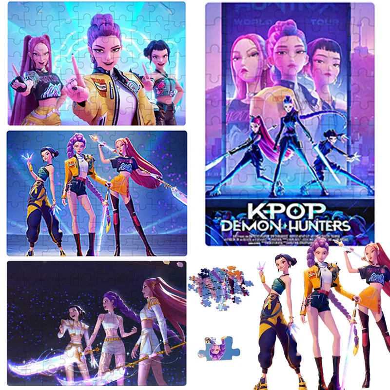 

K-pop Demon Hunters 3D Jigsaw puzzle Board Game Rumi Mira Zoi Huntrix Character Puzzle Collectible Kids Toys Birthday X-mas Gift