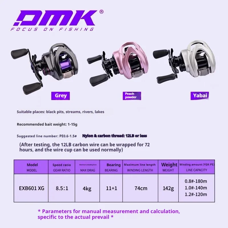 2025年新型DMKチータープラス 8.5/7.5:1釣りリール DC 142g 電子
