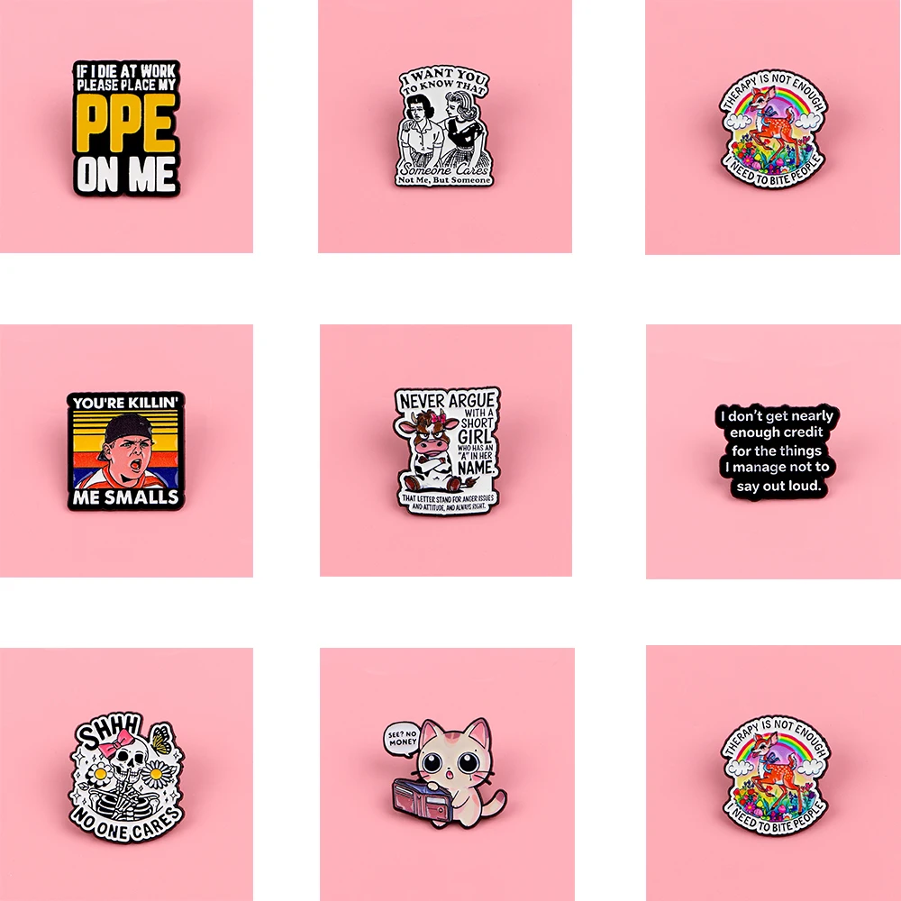 Nette Katze Hirsch Zitate Anstecknadeln Rucksack Jeans Emaille Brosche Pin Frauen Mode Schmuck Geschenke Cartoon Abzeichen Geschenke