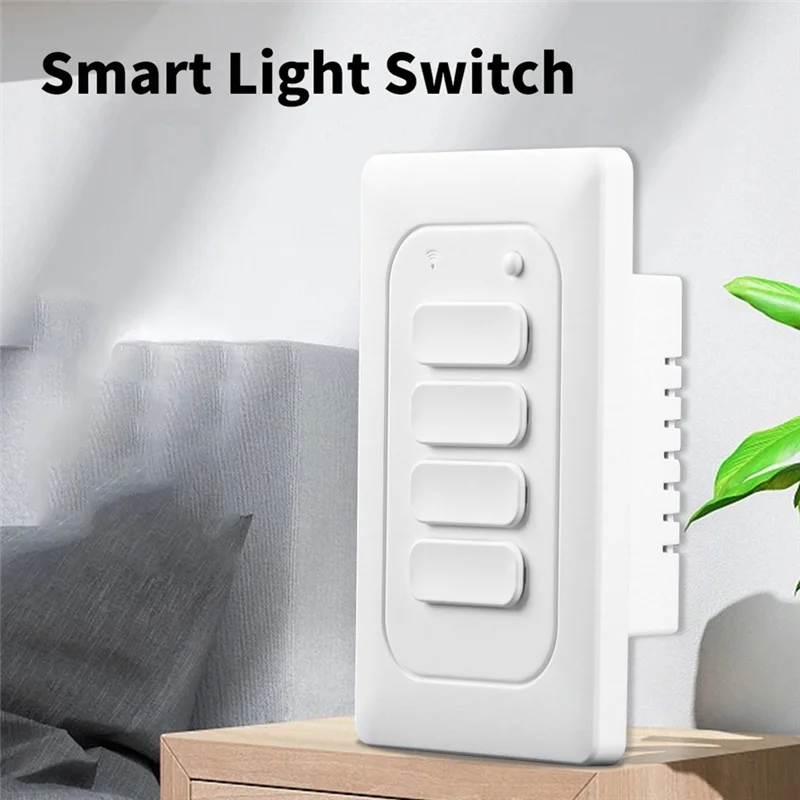 

Изысканный умный настенный выключатель Zigbee, кнопочный прерыватель Tuya, нейтральный и нейтральный переключатель США для Alexa Google