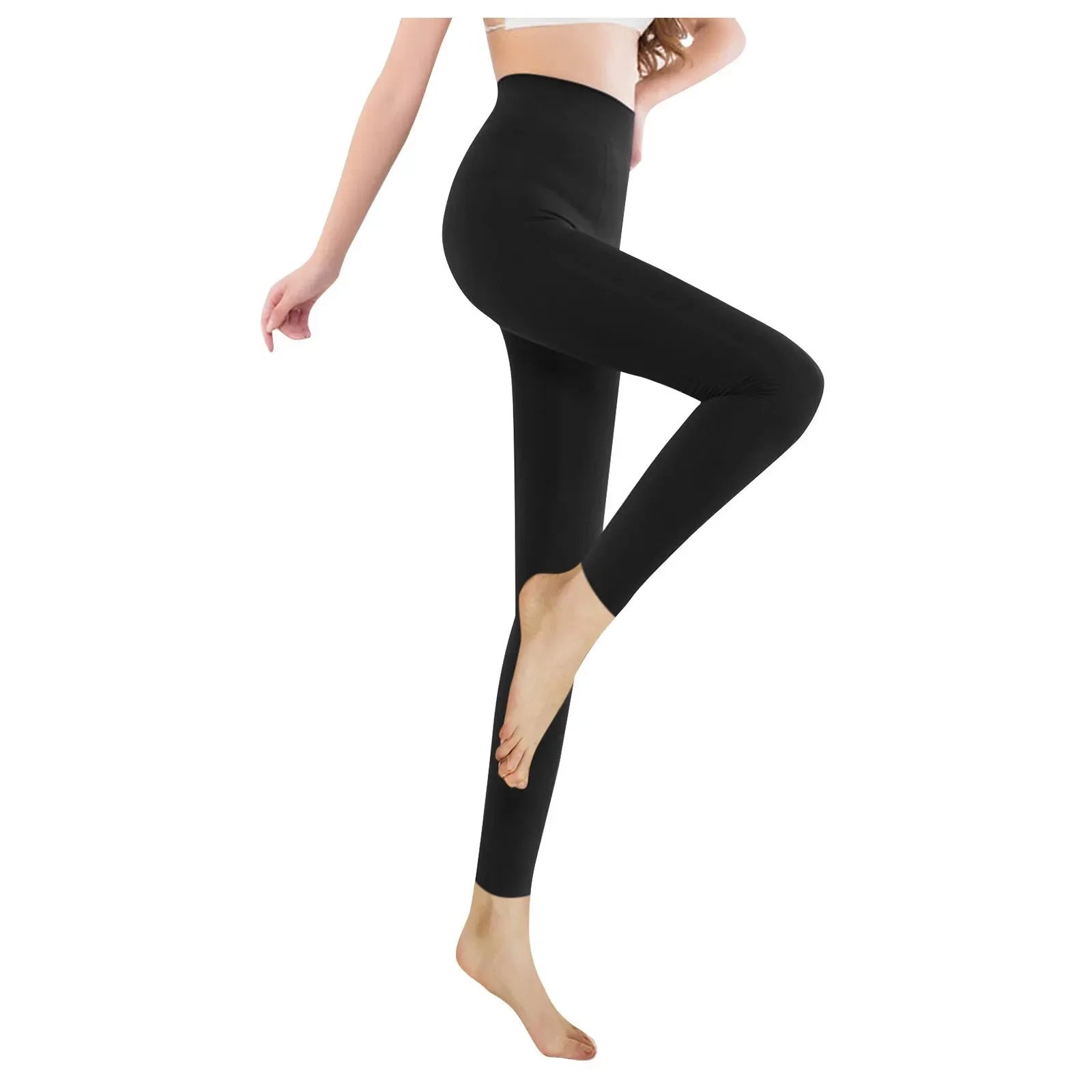 Autunno inverno donna Leggings spessi e caldi Leggings elastici in pile elasticizzato Color caramella Color carbone spazzolato