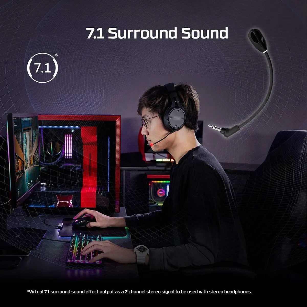 A003 Replacement Microphone for Flight S Wireless Noise Cancelling Gaming Headsets 3.5mm Detachable Mic