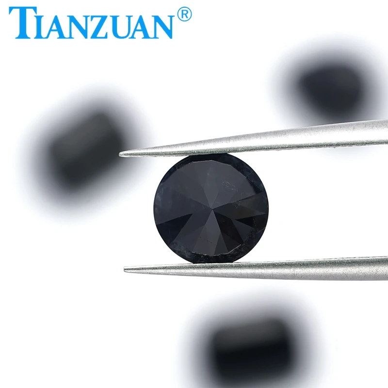 

Black Color Natural Sapphire Round Shape Brilliant Cut Loose Gem Stone with GRC Certificate