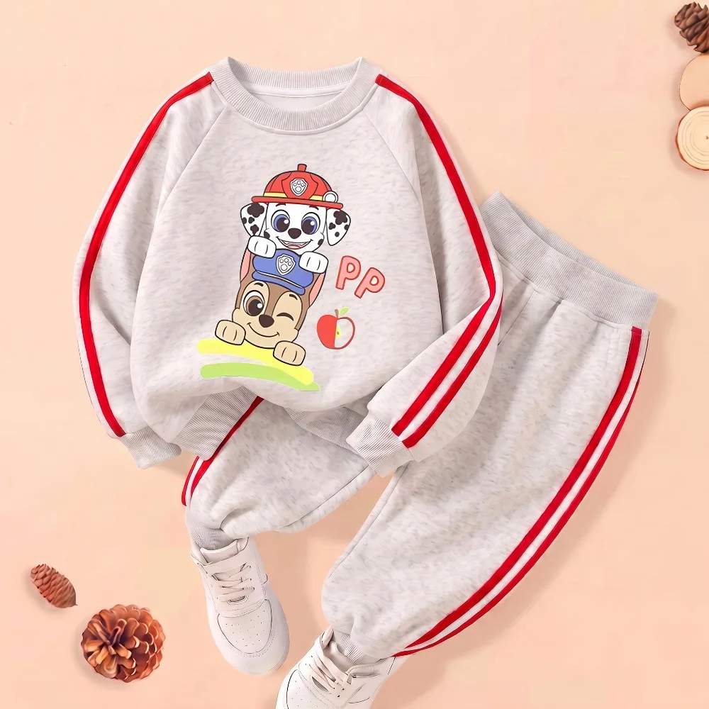 Autumn Winter Children's Casual Sweatshirt Sets Boys and Girls O Neck Hoodies+long Pant 2piece Suit Kids Outdoor Tracksuit New