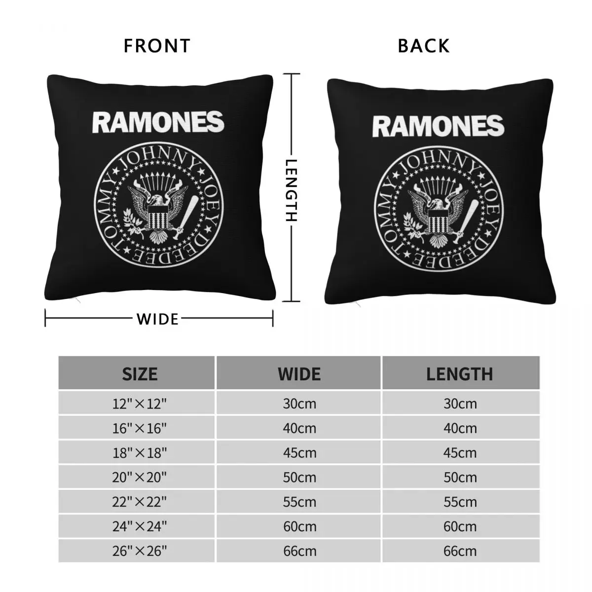 The Ramone Merch Square Pillowcase Pillow Cover Polyester Cushion Decor Comfort Throw Pillow for Home Living Room