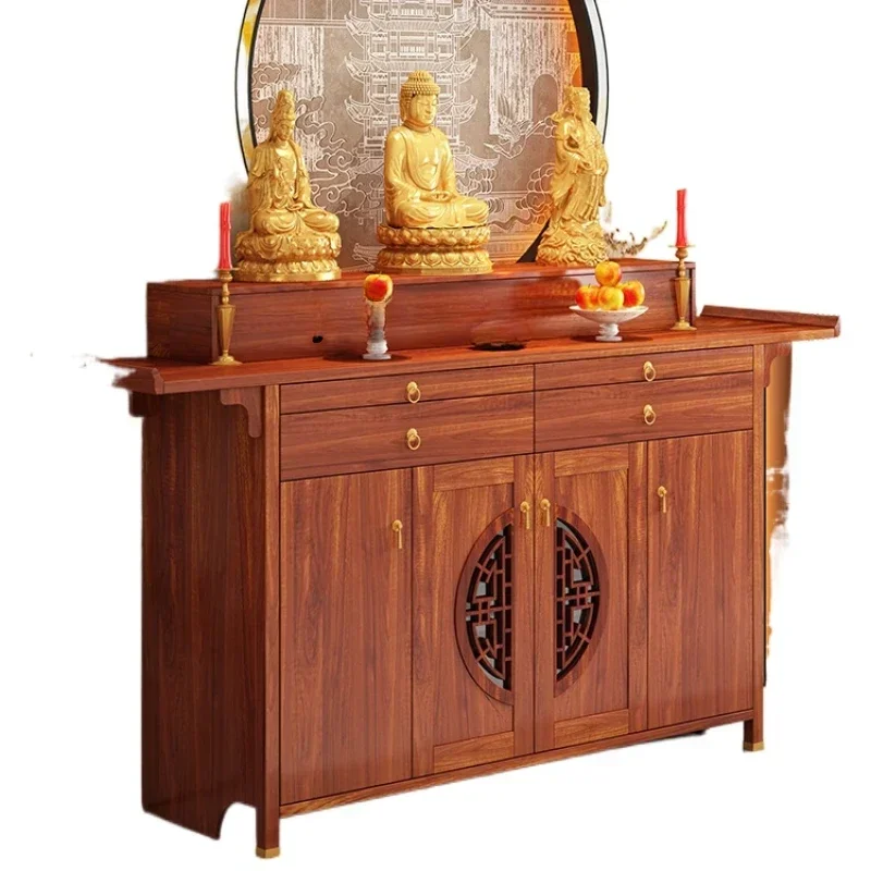 Solid Wood Altar Incense Burner Table Buddha Shrine Altar Middle Hall Cabinet God of Wealth Prayer Altar Table Incense Table