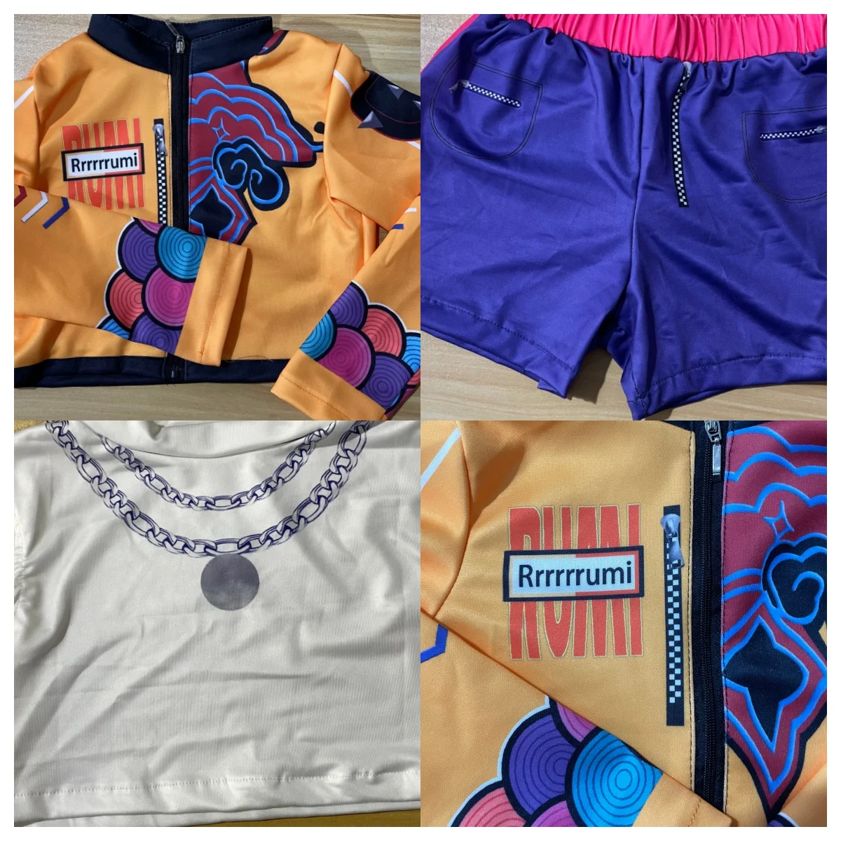 Kpop Rumi Zoey Mira fête filles démon Costume chasseurs Cosplay tenue veste haut short enfants HalloweenCostumes chanteur Cosplay