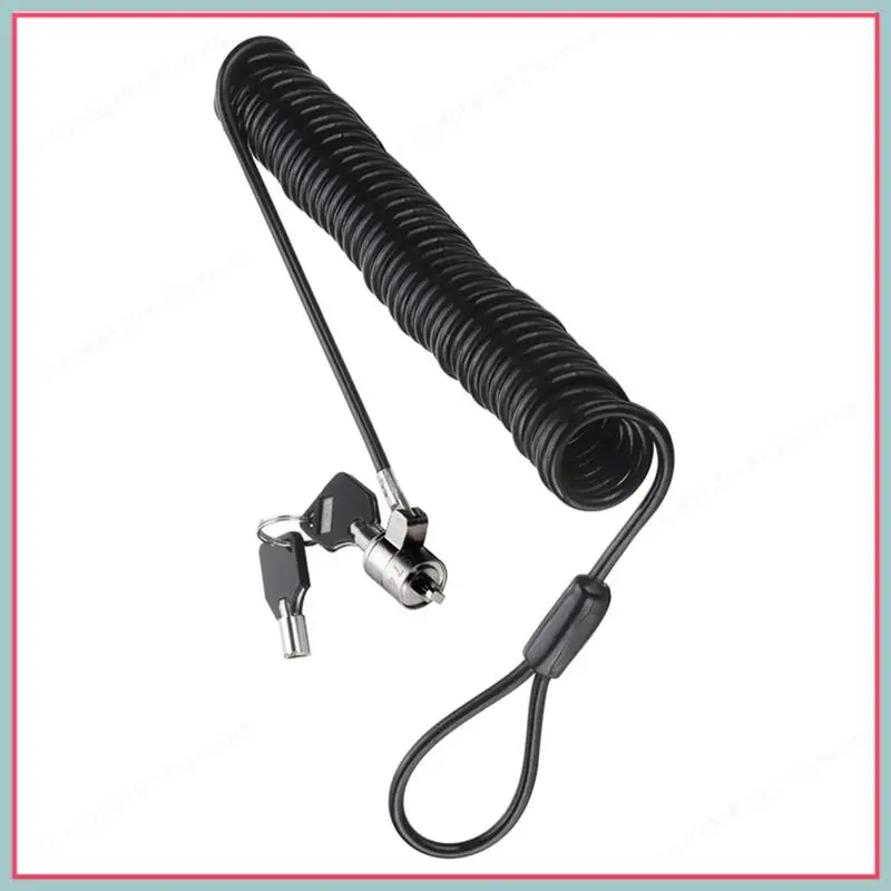 N94R Laptop Computer Lock Laptop Lock Anti-Theft Lock Universal Retractable Spring Rope Steel Cable Key Computer Lock