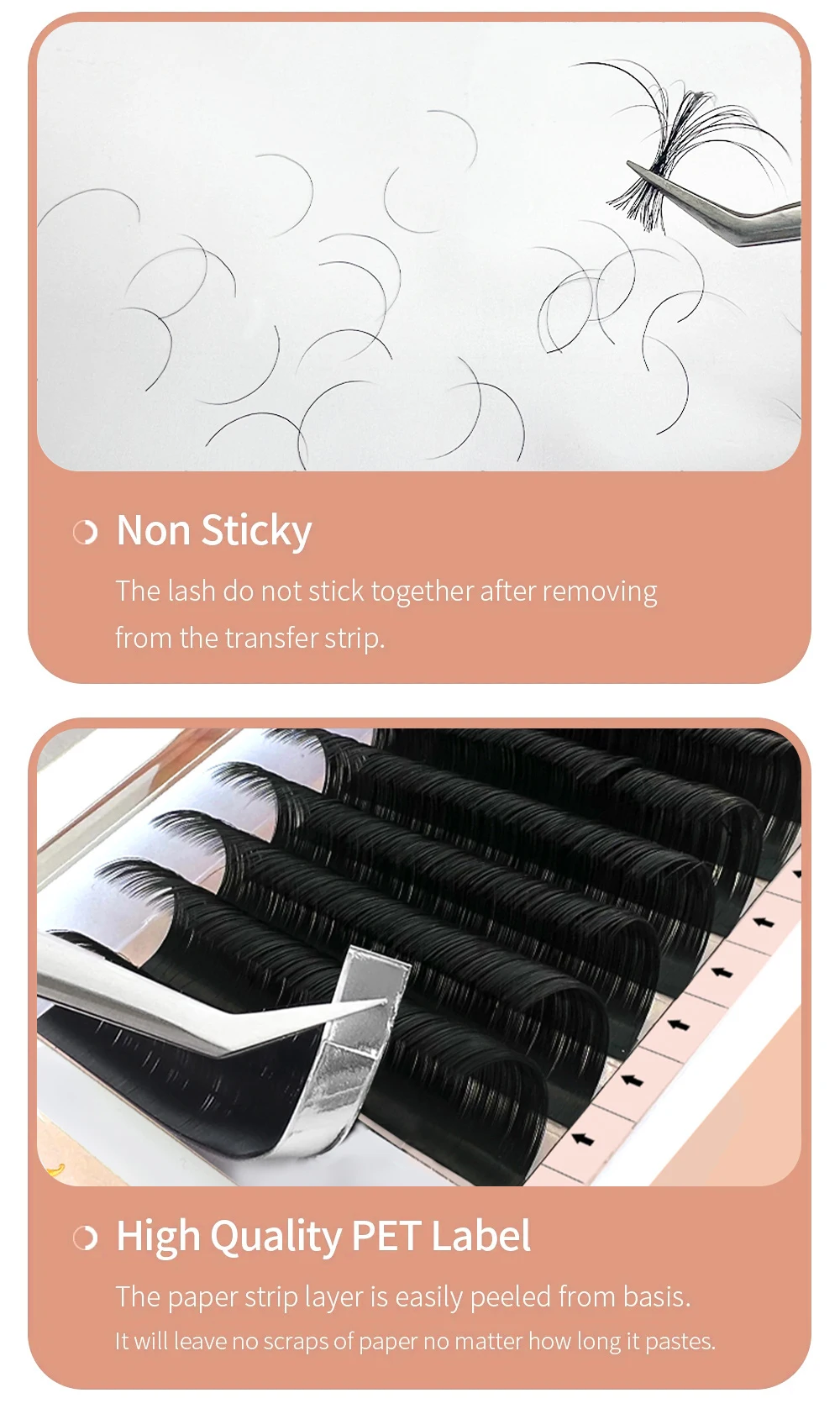 12 Reihen Einzelne Wimpernverlängerungen C/D/CC/DD Curl 8-20mm Volumen Matt Kaschmir Professionelle Wimpern für Schönheitssalons – Detail 9
