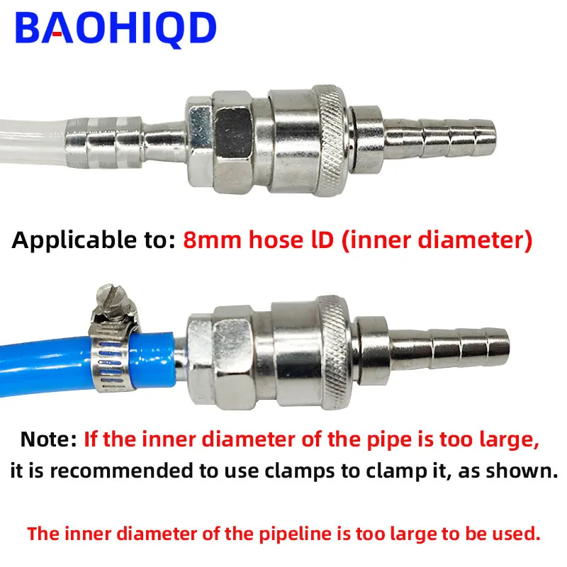 1 pair Male Female 8mm Barb Gas Hose Nozzle Quick Release Connector Caravan BBQ SH+PH20 Air Compressor Coupler