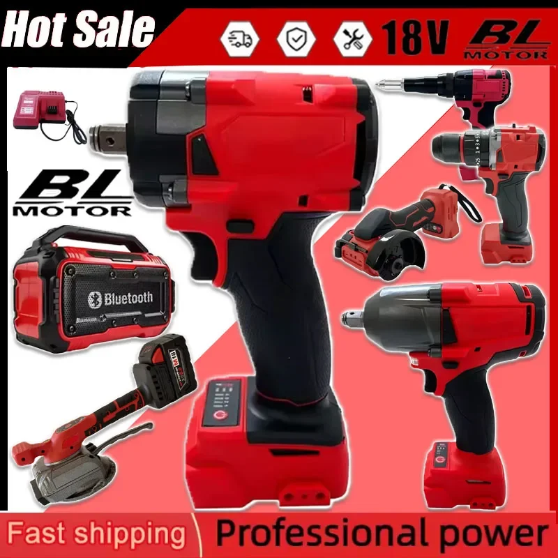 

2026 For Milwaukee 18V Brushless Cordless Impact Drill, Angle Grinder, and Circular Saw Combo Kit, Including 18V Battery Tools