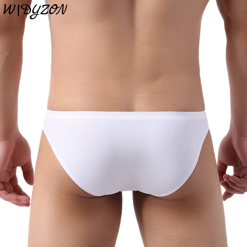 Men\'s Seamless Briefs Underpants Man Ice Silk Ultra-thin Briefs Cuecas U Pouch Male Solid Panties Mesh Breathable Hombre Slip