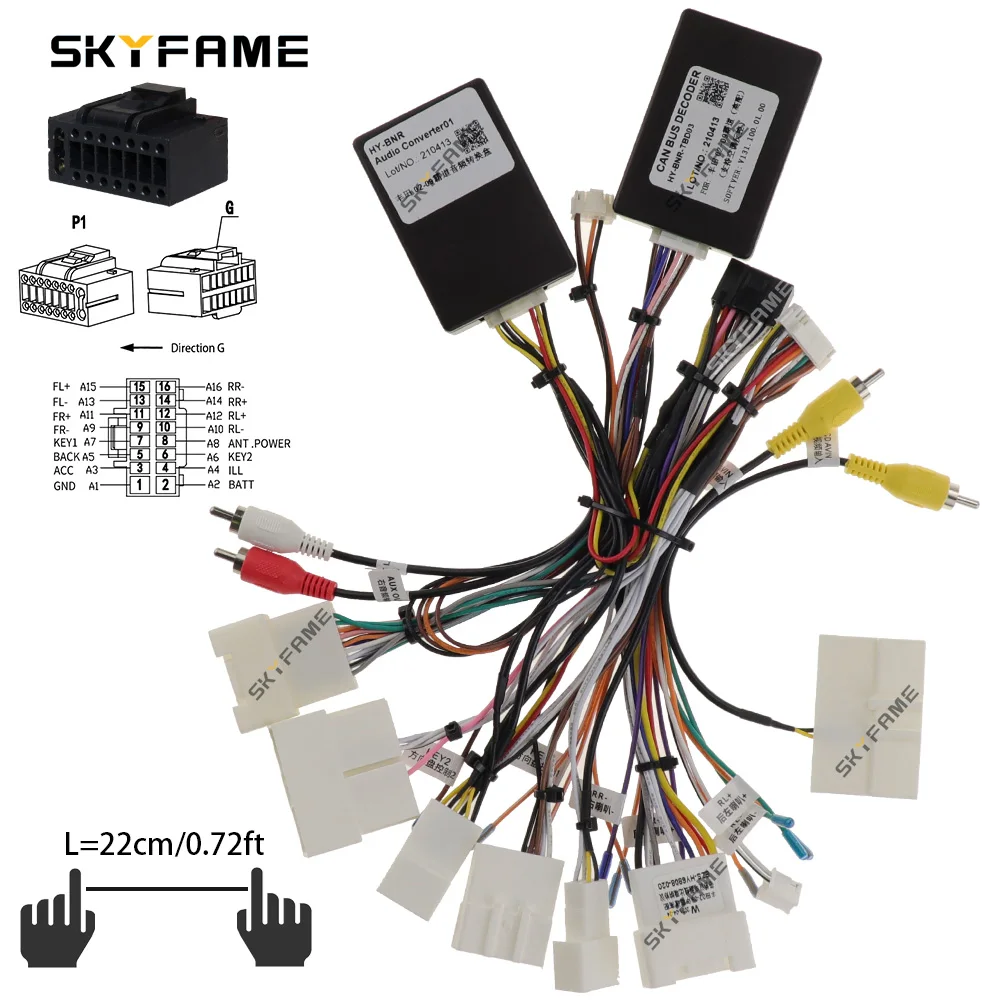 LUZHENG 16Pin arnés de cables estéreo para coche adaptador de Cable de alimentación decodificador caja Canbus para Lexus GX470 Toyota Prado 120 Land Cruiser LC120