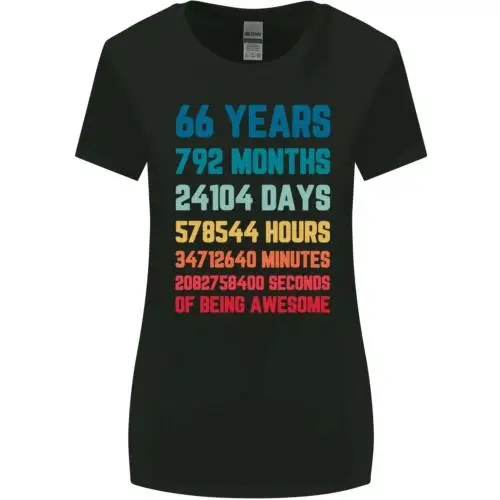 

66th Birthday 66 Year Old Womens Wider Cut T-Shirt