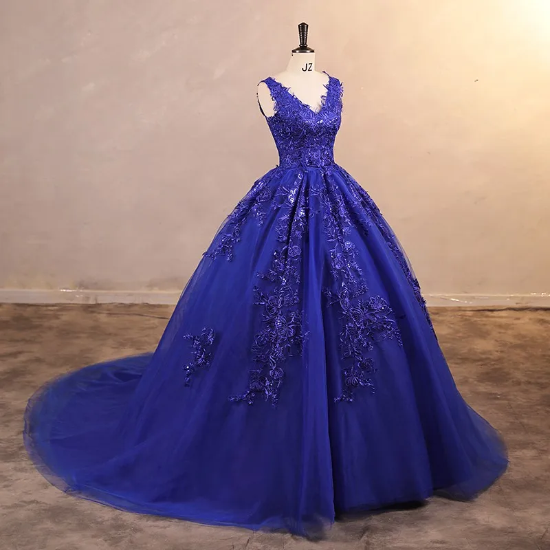 FibrQuinceanera-Robe de Rhclassique à col en V avec queue pour fille, robe de soirée douce, photo réelle, robe de Rh, automne, nouveau, 2023