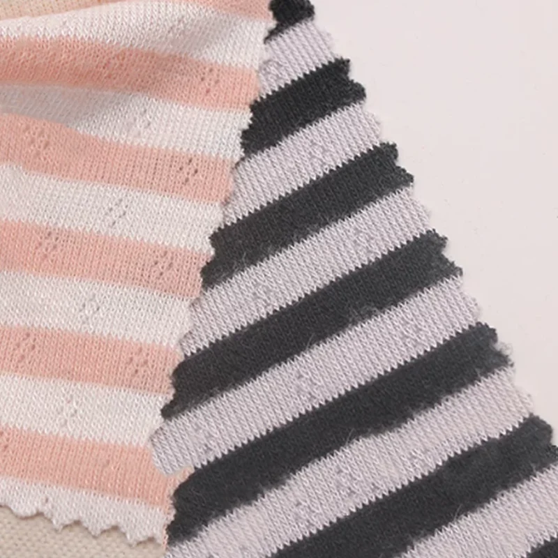 Stretch Knitted Fabric Jacquard Hollow Striped T-shirt Dress Hand Sewn Pet Clothing Fabric