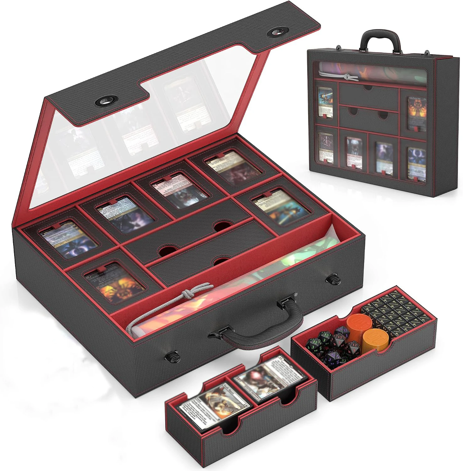 Trading Card Storage Box  Card Deck Box  FOR MTG Commander Deck Box Modular 9-in-1 TCG CardSports Cards Organize