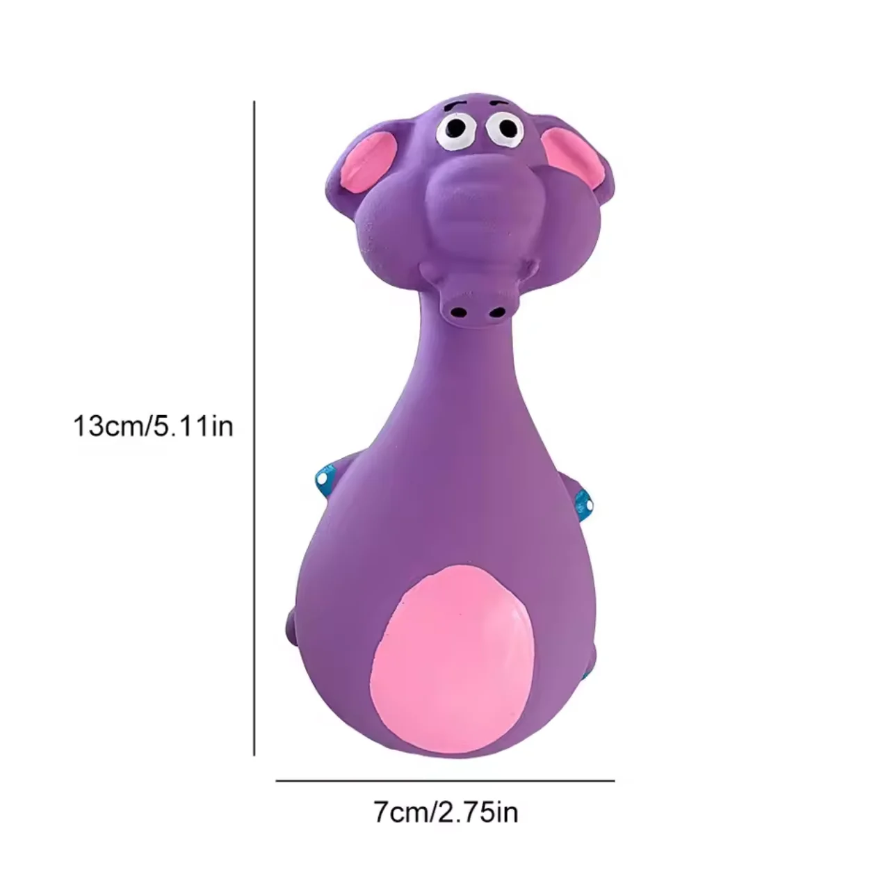 1 Piece Fat Bellied Cartoon Fun Bite Resistant Latex Sound Dog Toy Purple Elephant White Cow Brown Optional image 6