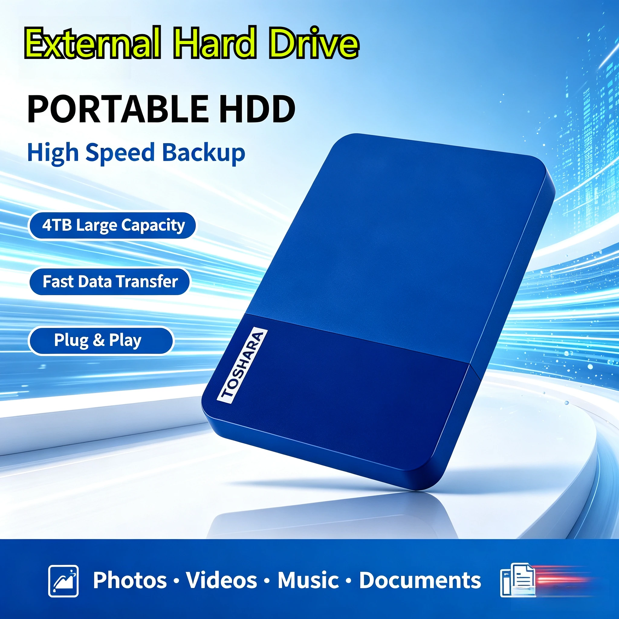 Multi-color High Speed Disk selection Portable 4TB External Hard Drive For Android Phone Mobile Data Backup Laptop Desktop Mac