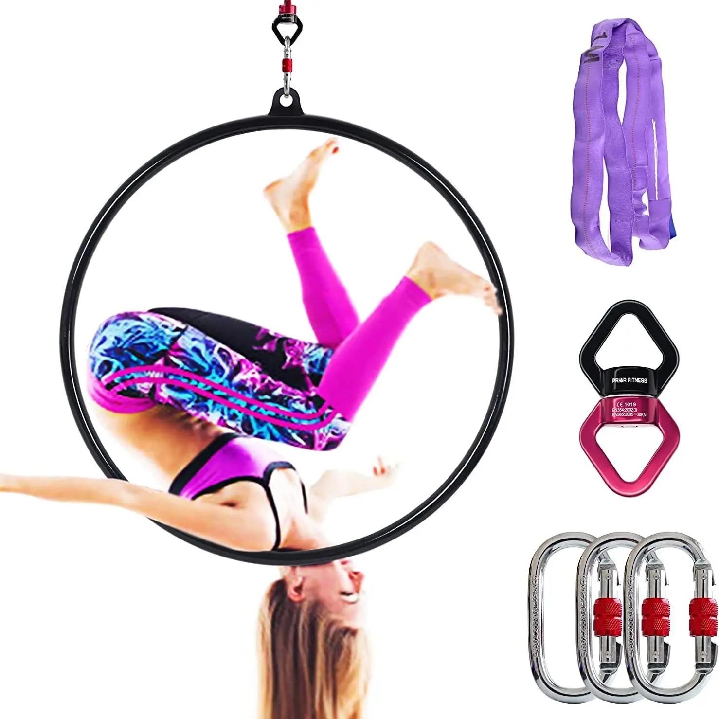 Aerial Hoop 33/35/37 inch Single Lyra Aerial Hoop Stainless Steel Yoga Hoop Circus Aerial Equipment for Acrobatics