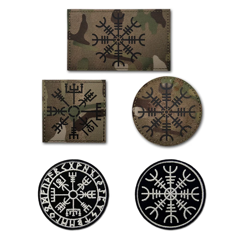Parche brújula reflectante táctico velcro bordado – Militar outdoor - imagen 3