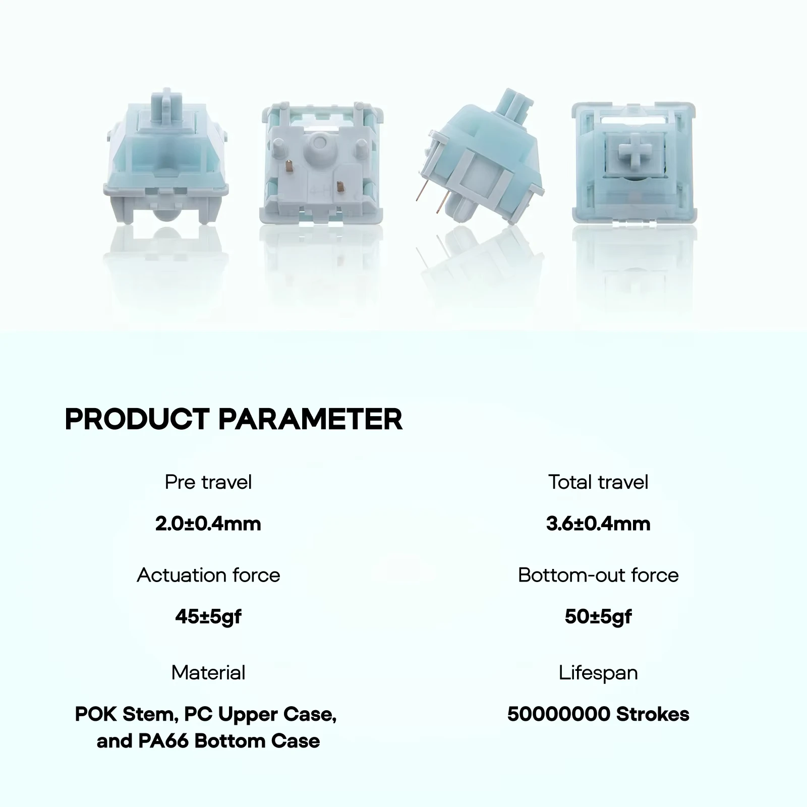 100 Pieces EPOMAKER Creamy Jade Linear Switch Set 5-Pin Pre-Lubed