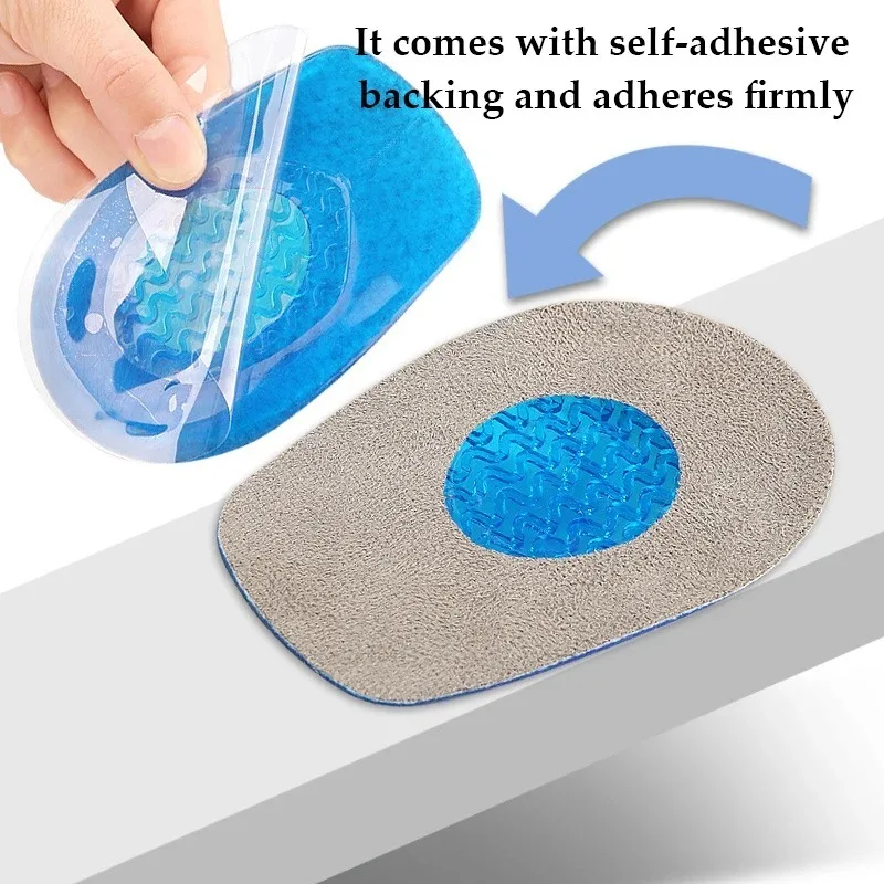 1Pair Silicone Heel Cup Insoles Pain Relief Support Cushion Pads Plantar Fasciitis Heel Spur For Men Women