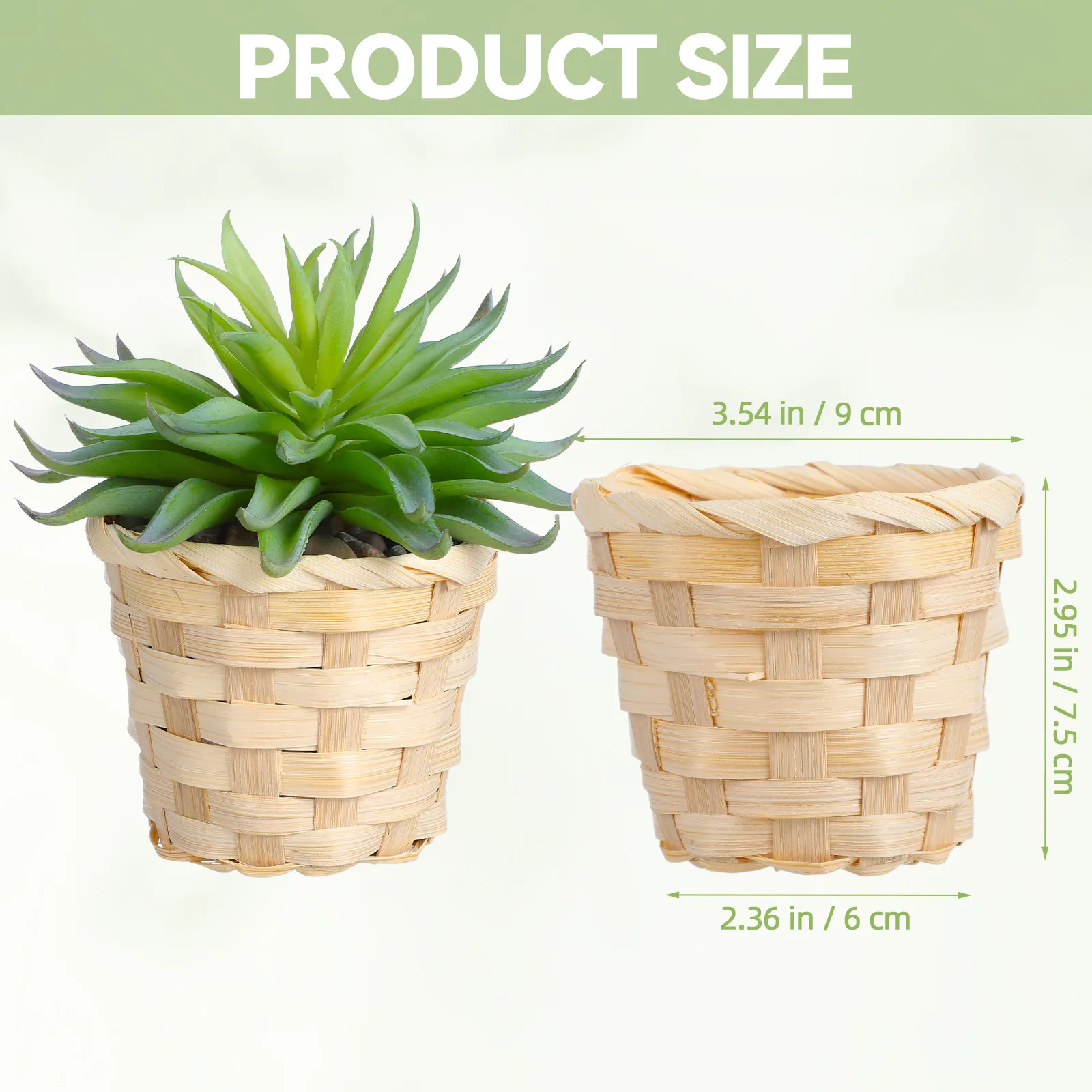 10pcs Rustic Style Exquisite Mini Bamboo Storage Baskets Woven Baskets Fruit Arrangement Holder Succulent Plant Flower Basket view 6