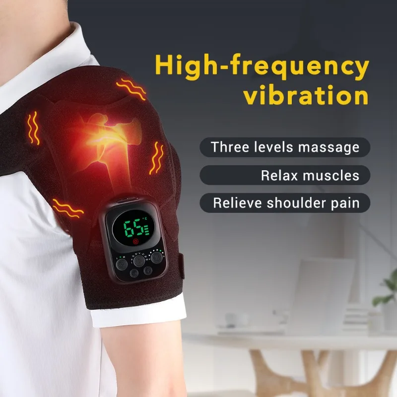 

Wireless Heated Shoulder Wrap - APP Controlled, Smart Massager with EMS Microcurrent, Vibration & Warmth
