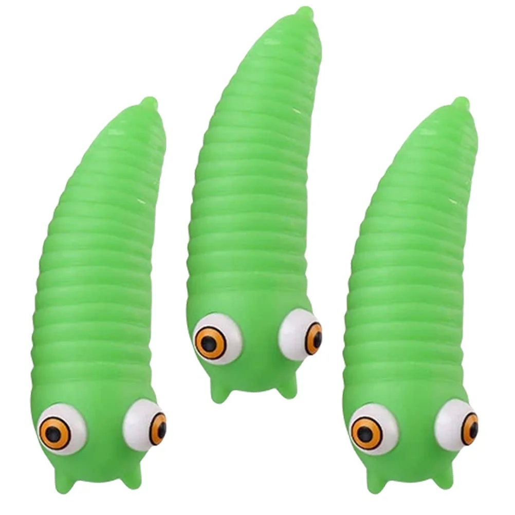 

3pcs Decompression Caterpillar Squeeze Sensory Fidget For Kids Toddlers Stress Relief Popping Eye Desk Creative Decompression