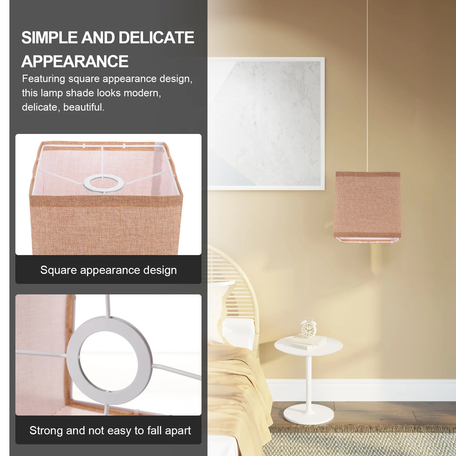 

Тканевый абажур, сменный квадратный чехол для настольного стола, торшер E27, стильный домашний офис, ресторан, декор освещения