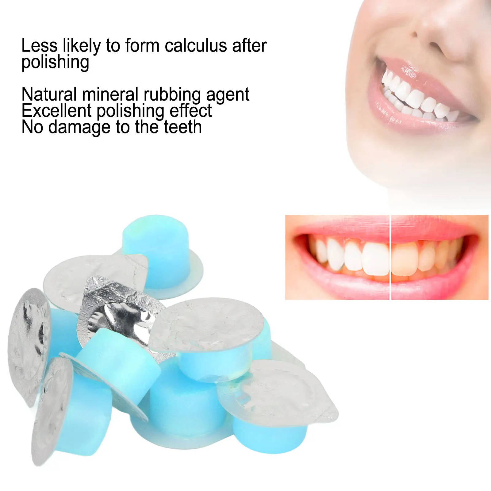 

20 шт./компл., отбеливающий крем для полировки зубов, крем для полировки зубов, чистый натуральный ингибирует бактерии, улучшает уход за полостью рта