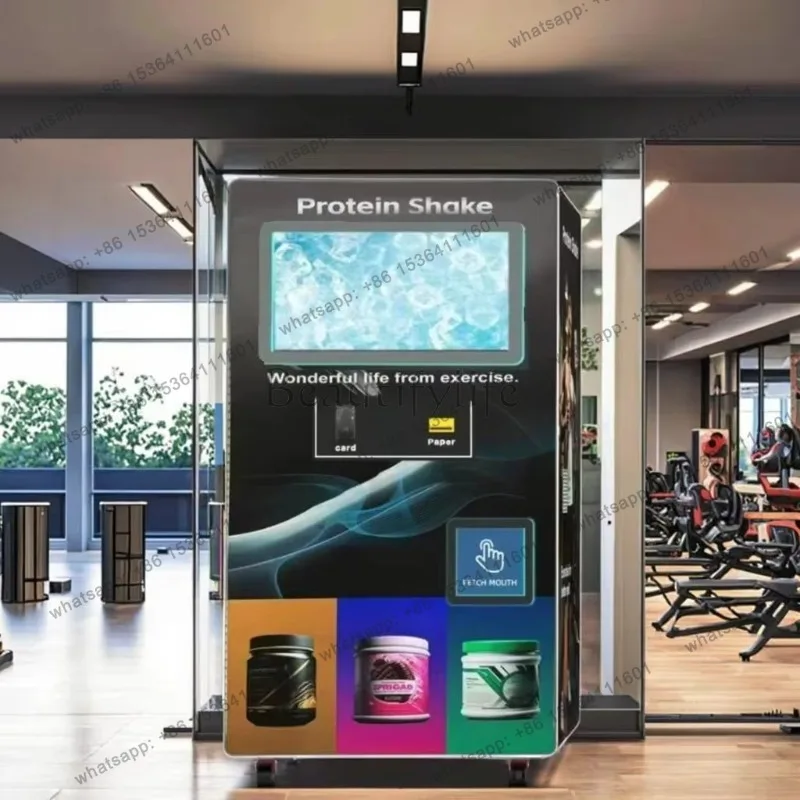 Custom Multi Ingredient Protein Shake Vending Machine Touch Screen Independent Mixing and Cleaning System for Gym