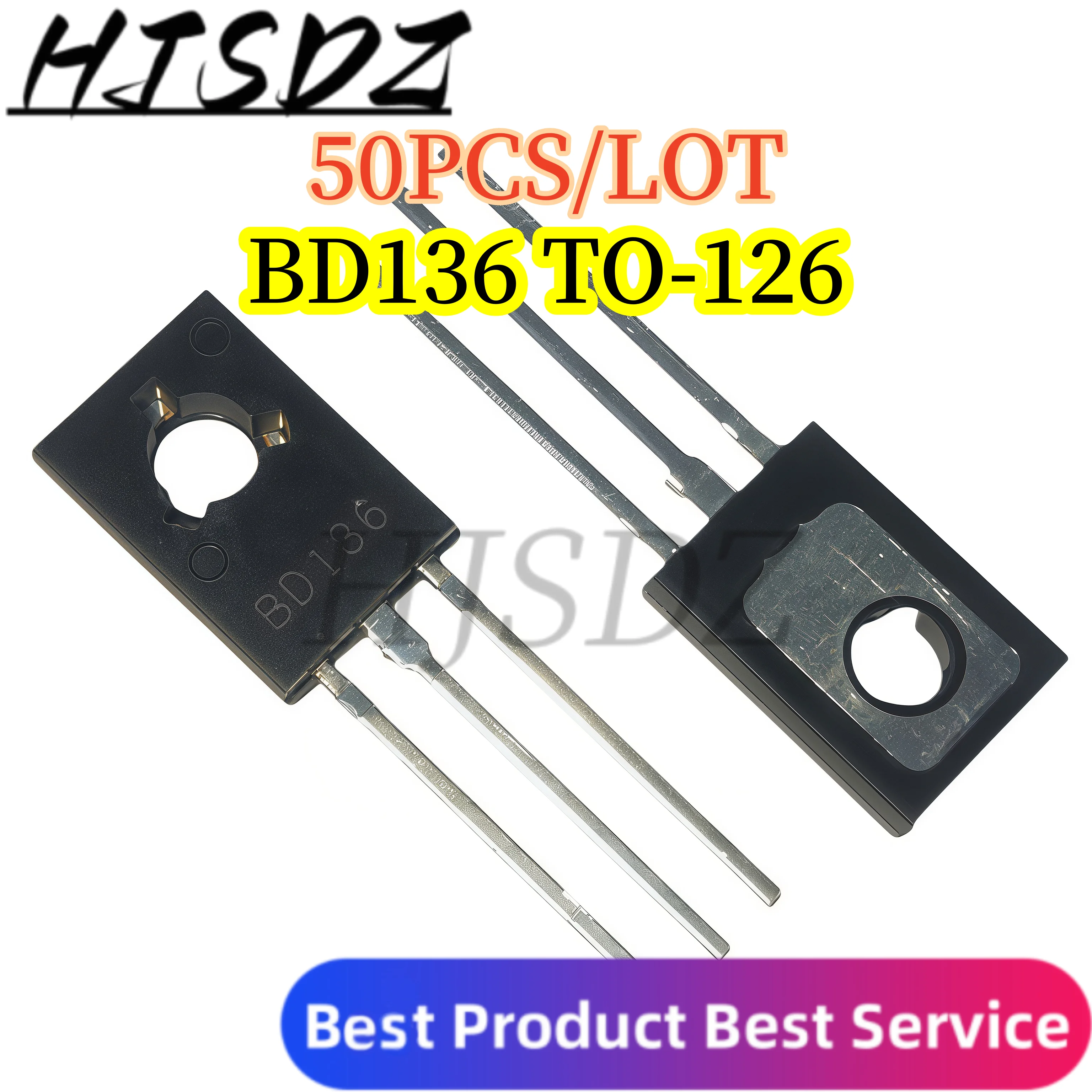 【20-50PCS/LOT】BD136 TO‑126 PNP Power Transistor
