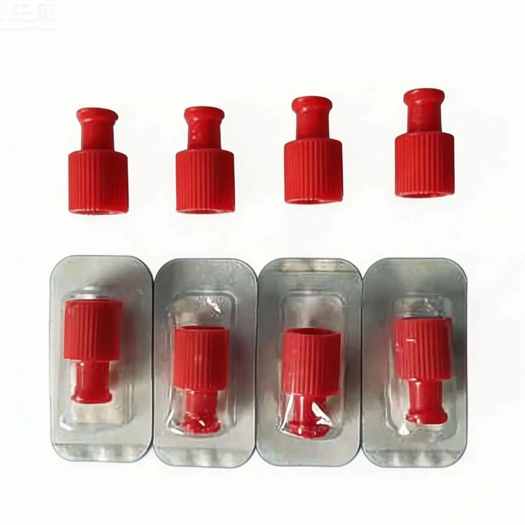 Individual Package Combi Stopper-red  50/100pcs Injection Needle Caps Luer Lock Integrated Plug  Closure Spiral Plug Cap