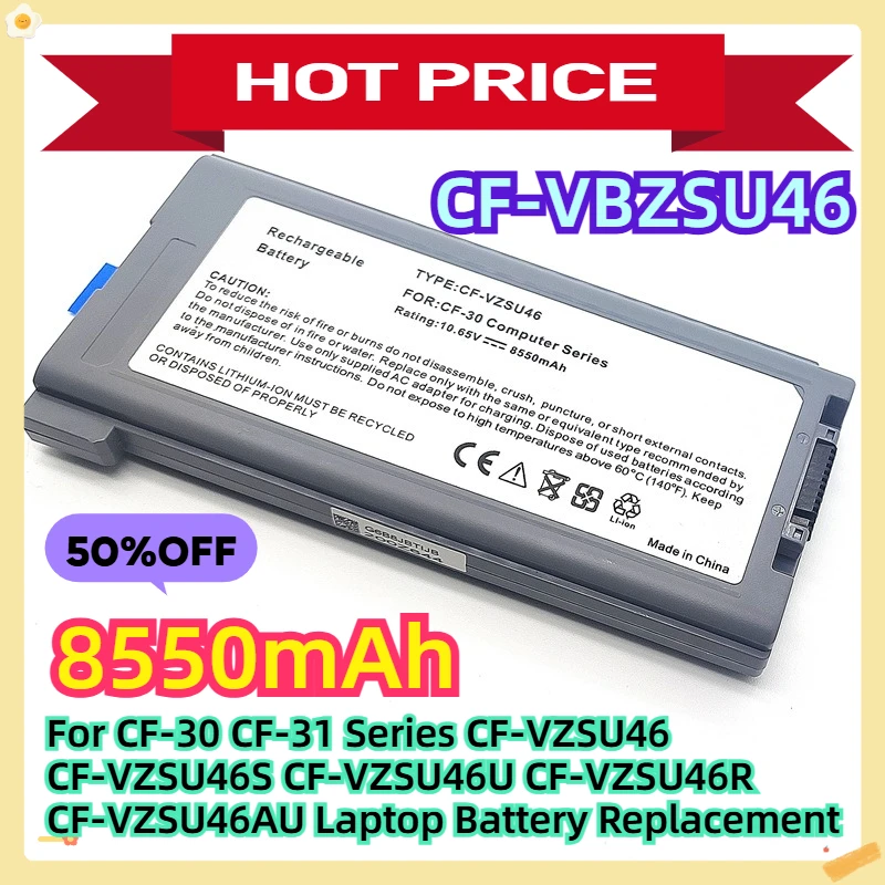 

For CF-30 CF-31 Series CF-VZSU46 CF-VZSU46S CF-VZSU46U CF-VZSU46R CF-VZSU46AU 8550mAh Laptop Battery Replacement