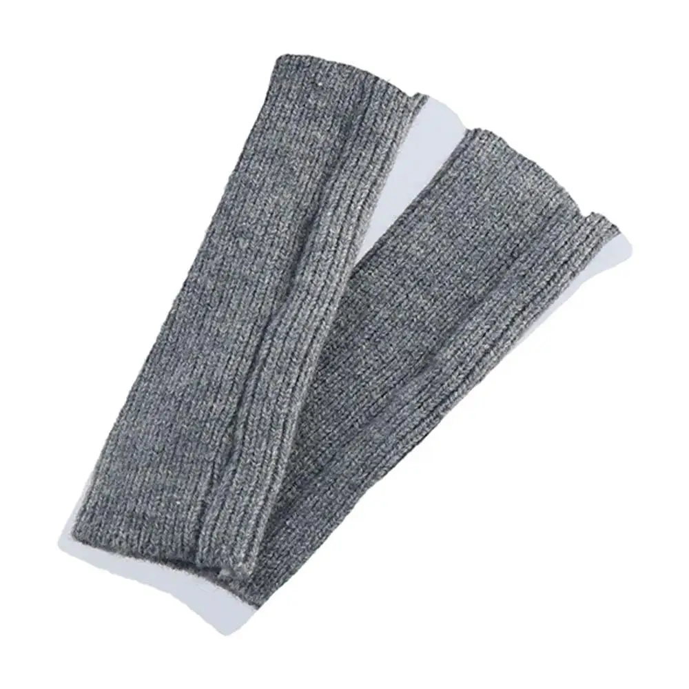 Atmungsaktive Nette Fingerlose Fäustlinge Männer Fahren Handschuhe Einfarbig Gestrickte Fäustlinge Weibliche Handschuhe Plus Samt Halb-finger Handschuhe