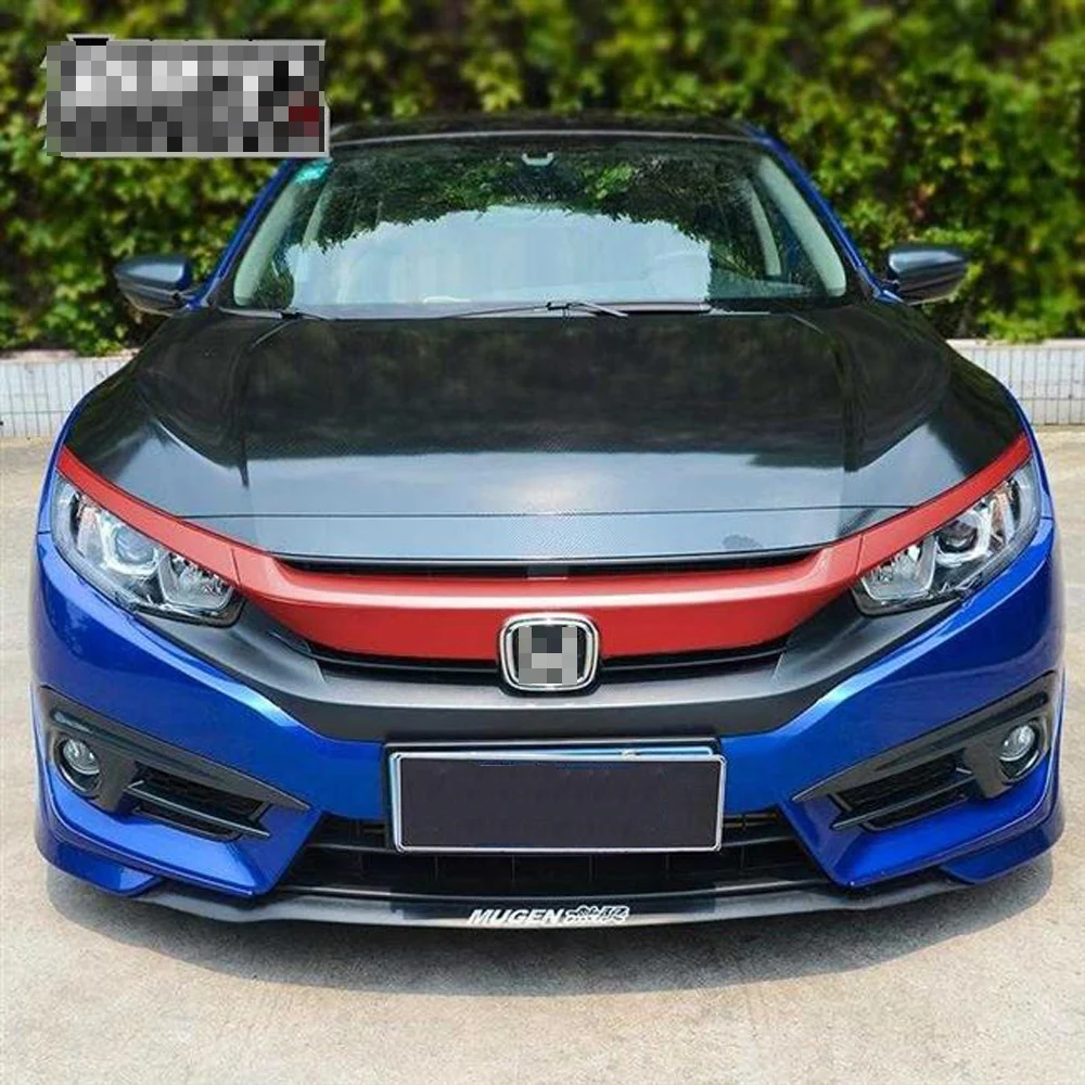 For Honda civic 2016-2019 Intake grille Control Panel Door Handle Carbon Fiber Stickers Decals Car styling Accessorie