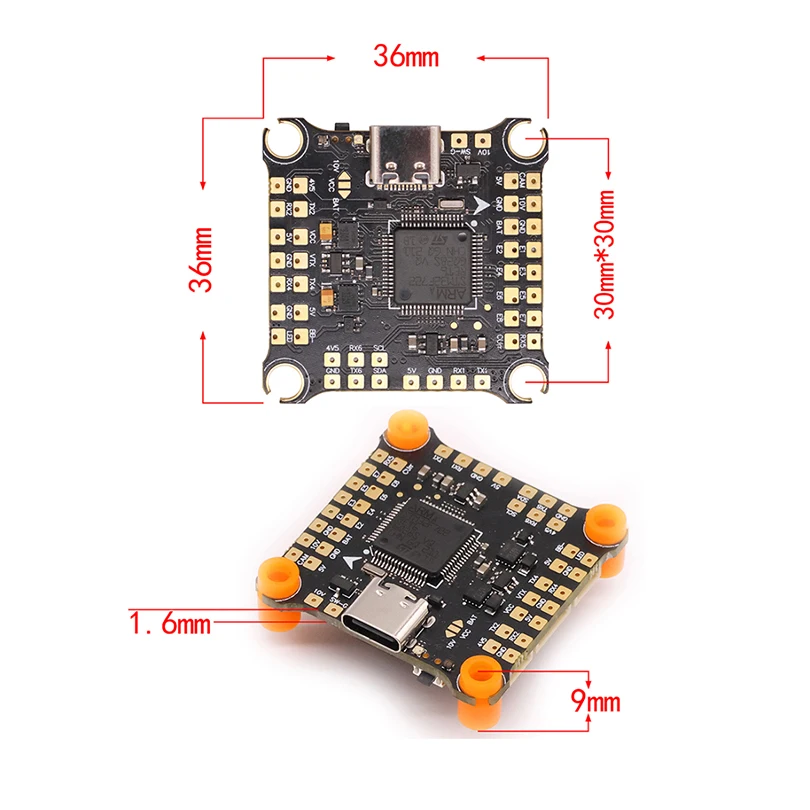 HAKRC F405 V2 F722 V2 Mini Flight Controller 2-6S Barometer Gyroscope Dual BEC 5V/3A 9V/2.5A for FPV Drone Video Transmission