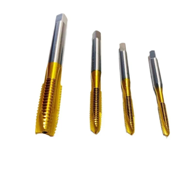 1PC M2/M2.5/M3/M3.5/M4/M5 Spirale Punkt HSS Titan Maschine rechte Hand Gewindebohrer Gewinde Stecker Griff Wasserhähne Gewindebohrer und Stanzensatz Metrisch